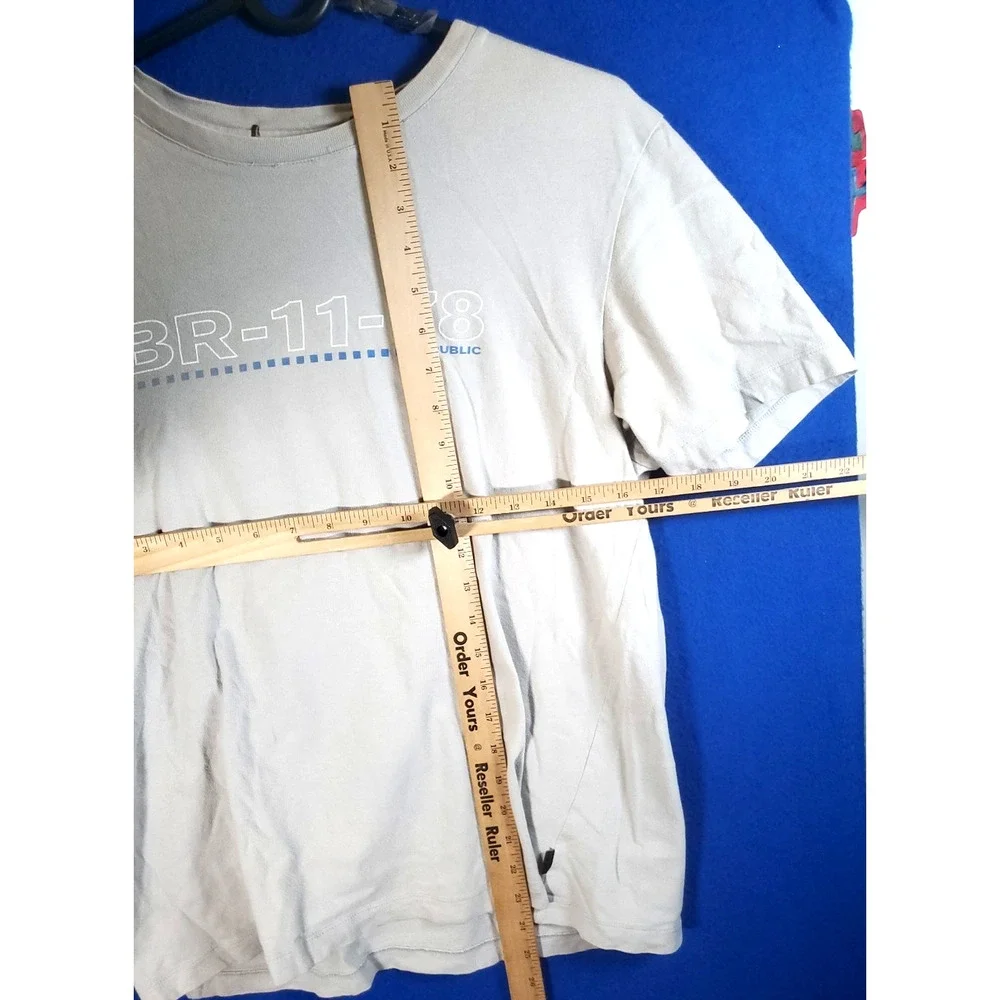 Vintage 90s Banana Republic T-Shirt Mens Medium White Graphic Single Stitch Tee
